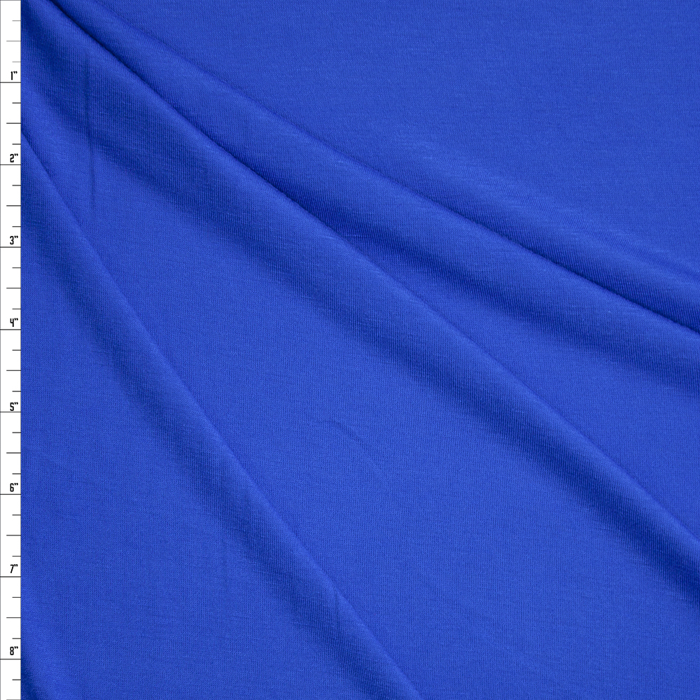 Blue Soft Lightweight Stretch Rayon Jersey Fabric By The Yard