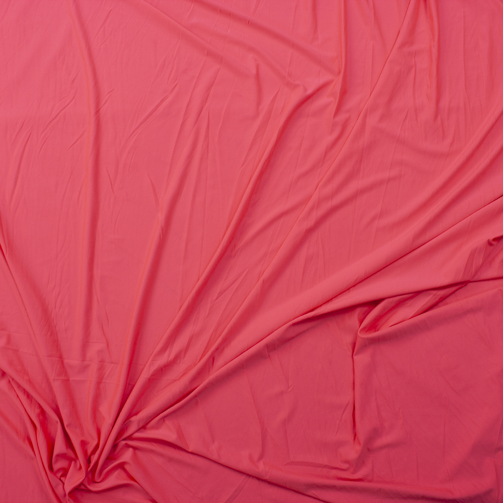 Neon Pink Stretch Poly/Spandex Knit Fabric By The Yard - Wide shot