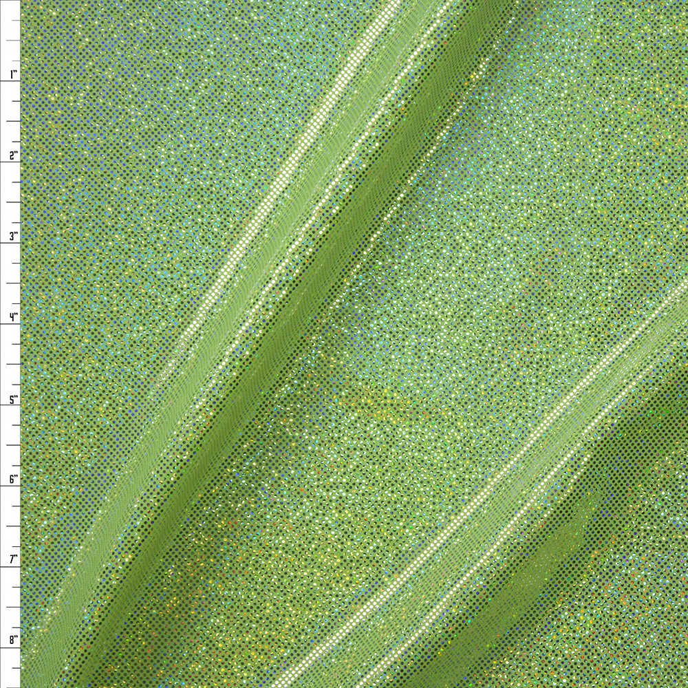 Metallic Silver on Neon Yellow Nylon/Spandex Fabric By The Yard