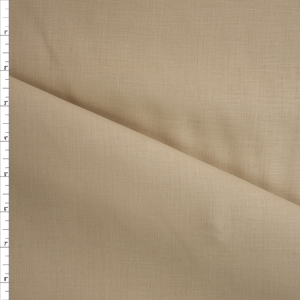 Tan Midweight Irish Linen Fabric By The Yard