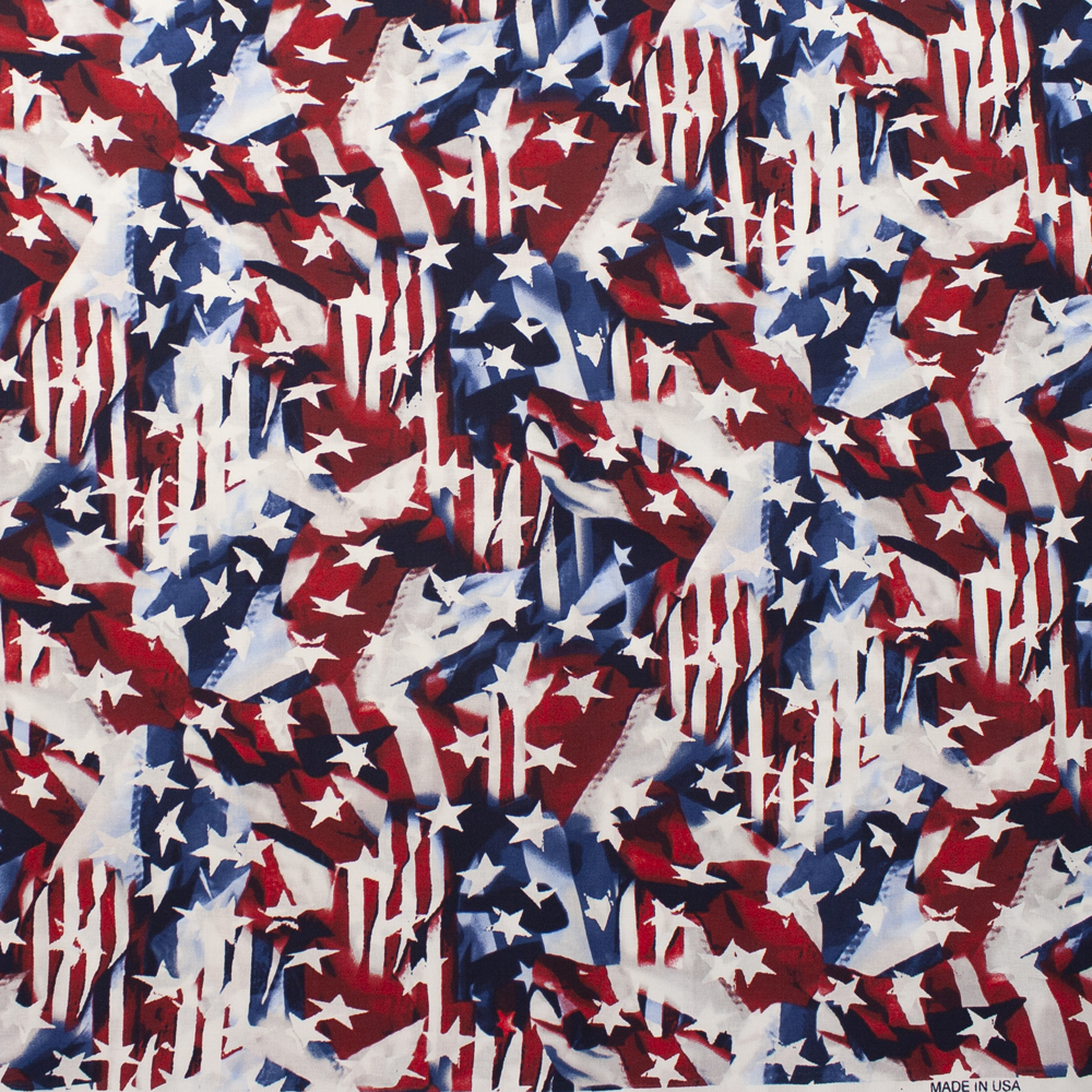 Patriotic Flag Print 49024 Quilter's Cotton Fabric By The Yard - Wide shot