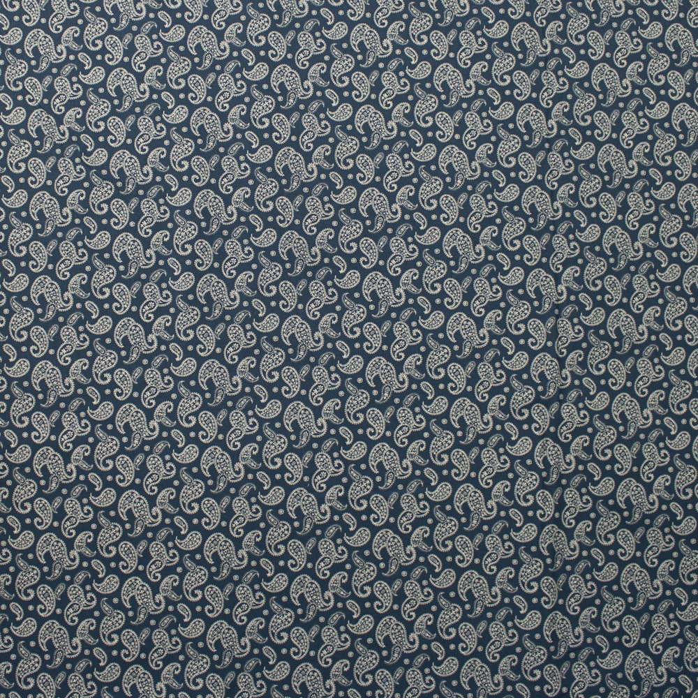 Ivory Paisleys on Navy Quilter's Cotton Fabric By The Yard - Wide shot