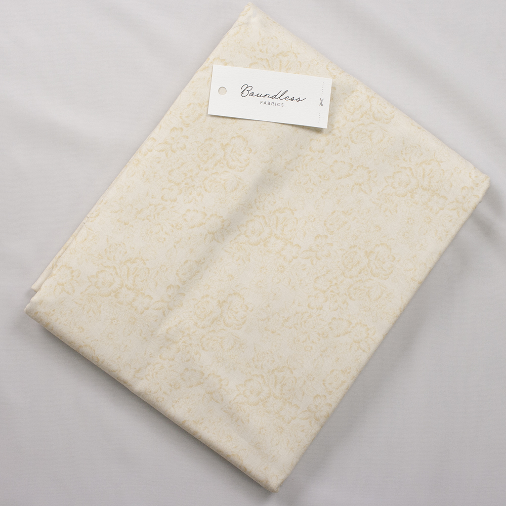 Boundless Quilter’s Cotton Blender Cream (Bargain 6y Cut) Fabric By The Yard