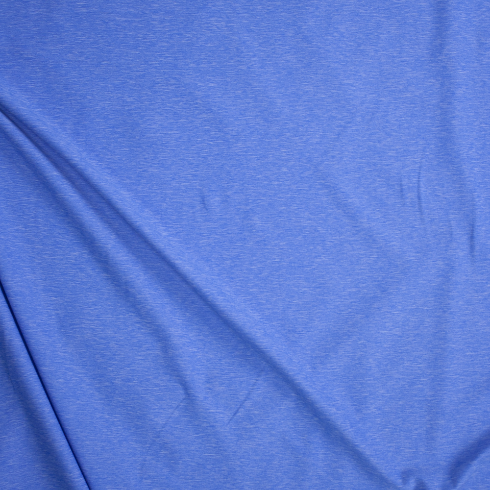 Sky Blue Heather Stretch Athletic Knit Fabric By The Yard - Wide shot