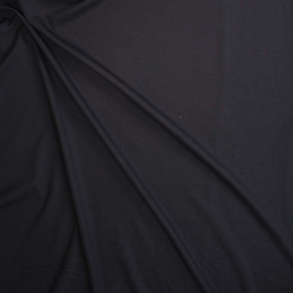 Black Heavy Stretch Ponte Fabric By The Yard - Wide shot