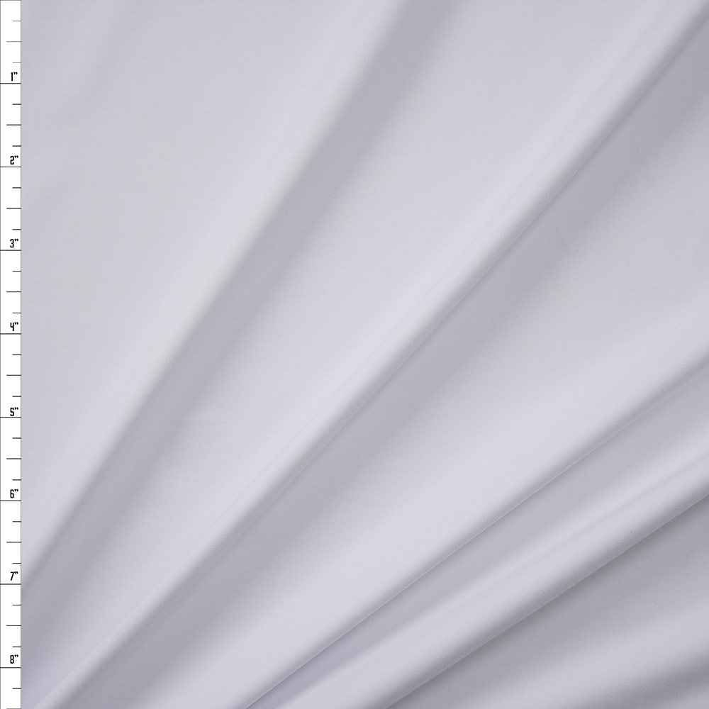 White Midweight Nylon Spandex Fabric By The Yard