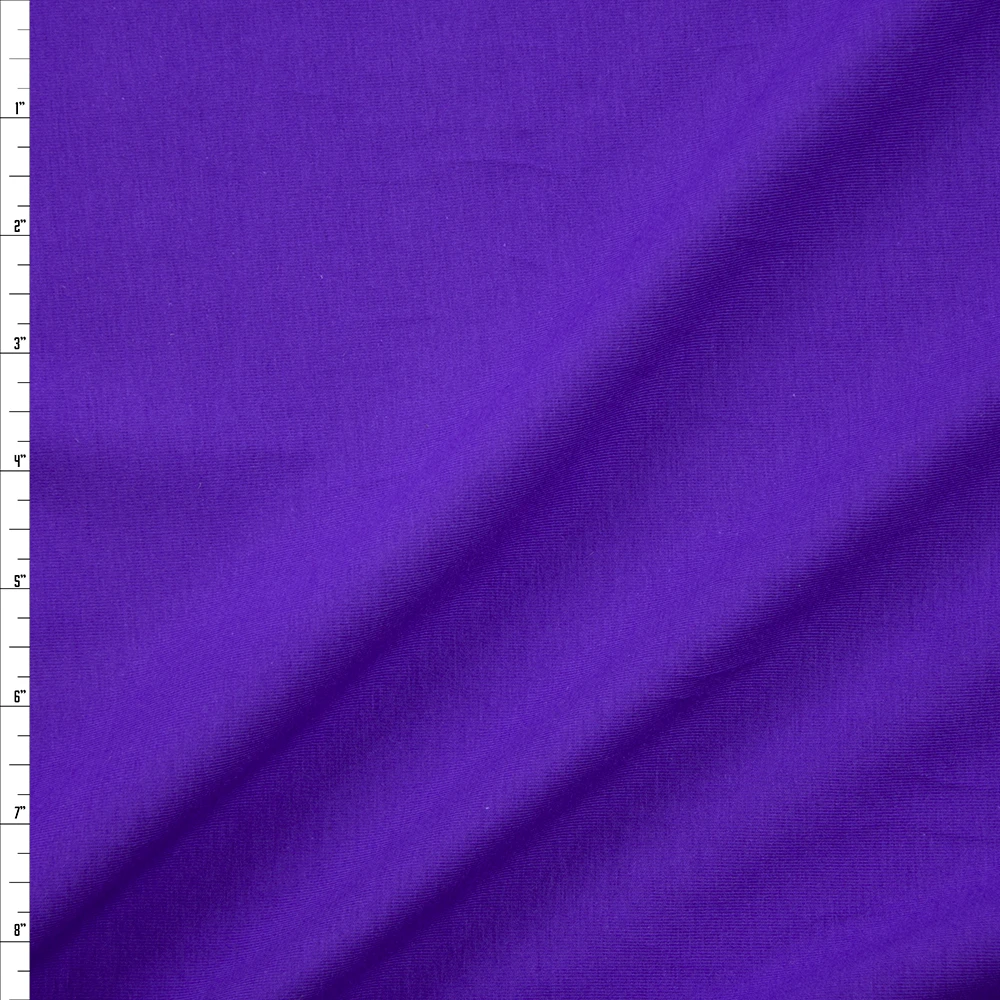 Imperial Purple Stretch Cotton/Spandex Jersey Knit Fabric By The Yard