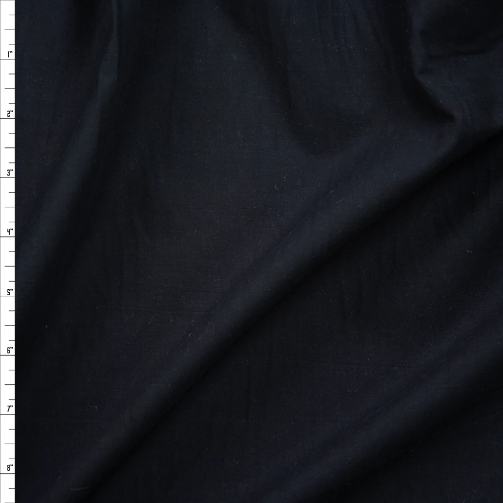 Black Soft Lightweight Cotton Poplin Fabric By The Yard