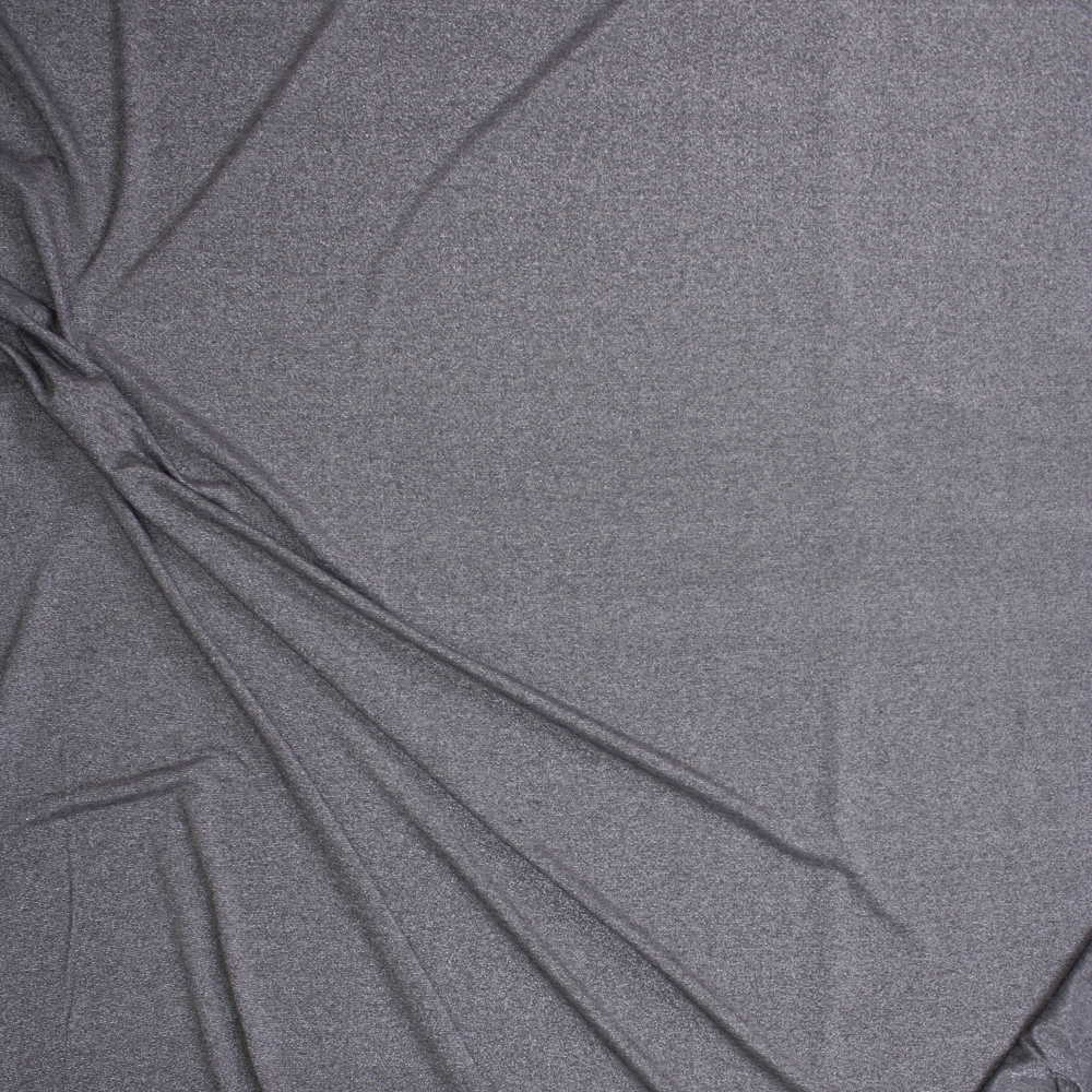 Metallic Silver Heather Grey Lightweight Jersey Knit Fabric By The Yard - Wide shot