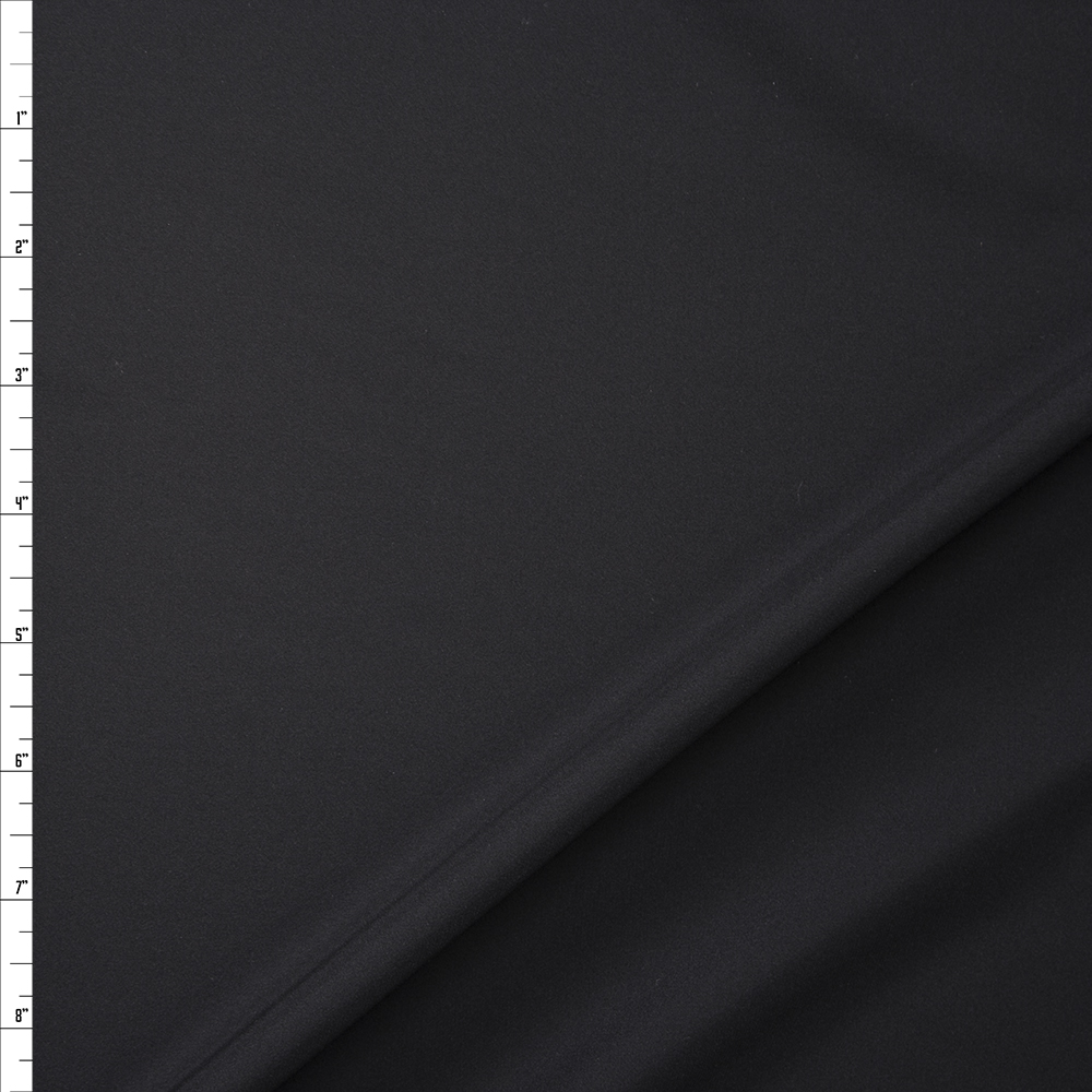 Black Lightweight Silk Crepe De Chine Fabric By The Yard