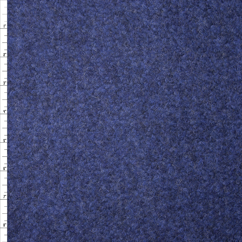 Ocean Blue Designer Wool Boucle Fabric By The Yard