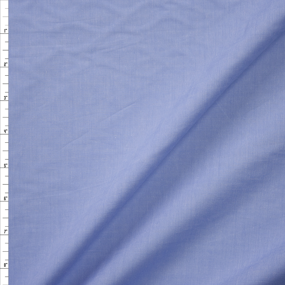 Fine Light Blue Cotton Chambray Fabric By The Yard