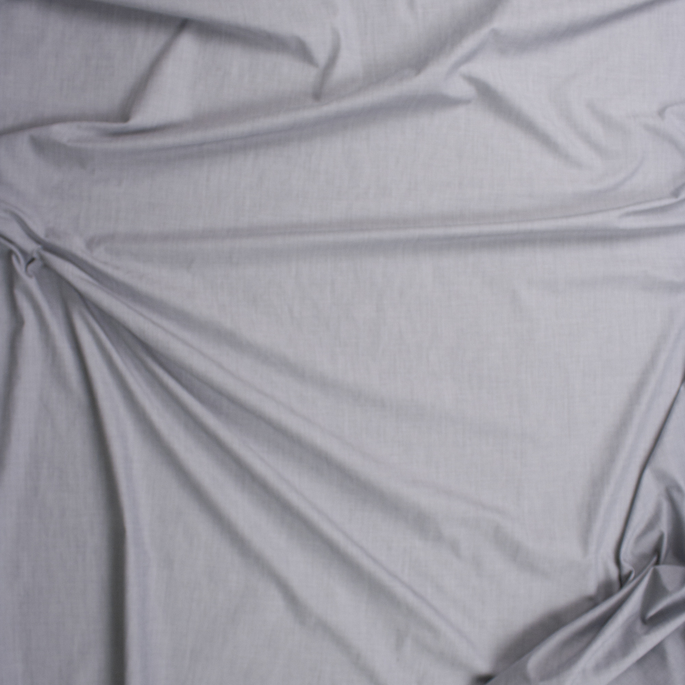 Light Grey Designer Cotton End-on-End Fabric By The Yard - Wide shot