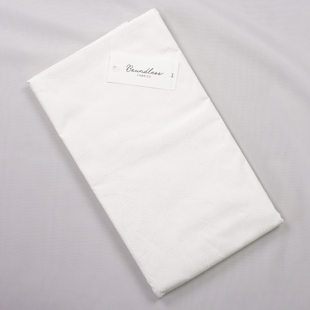 Boundless Quilter’s Cotton Palms White (Bargain 3y Cut) Fabric By The Yard