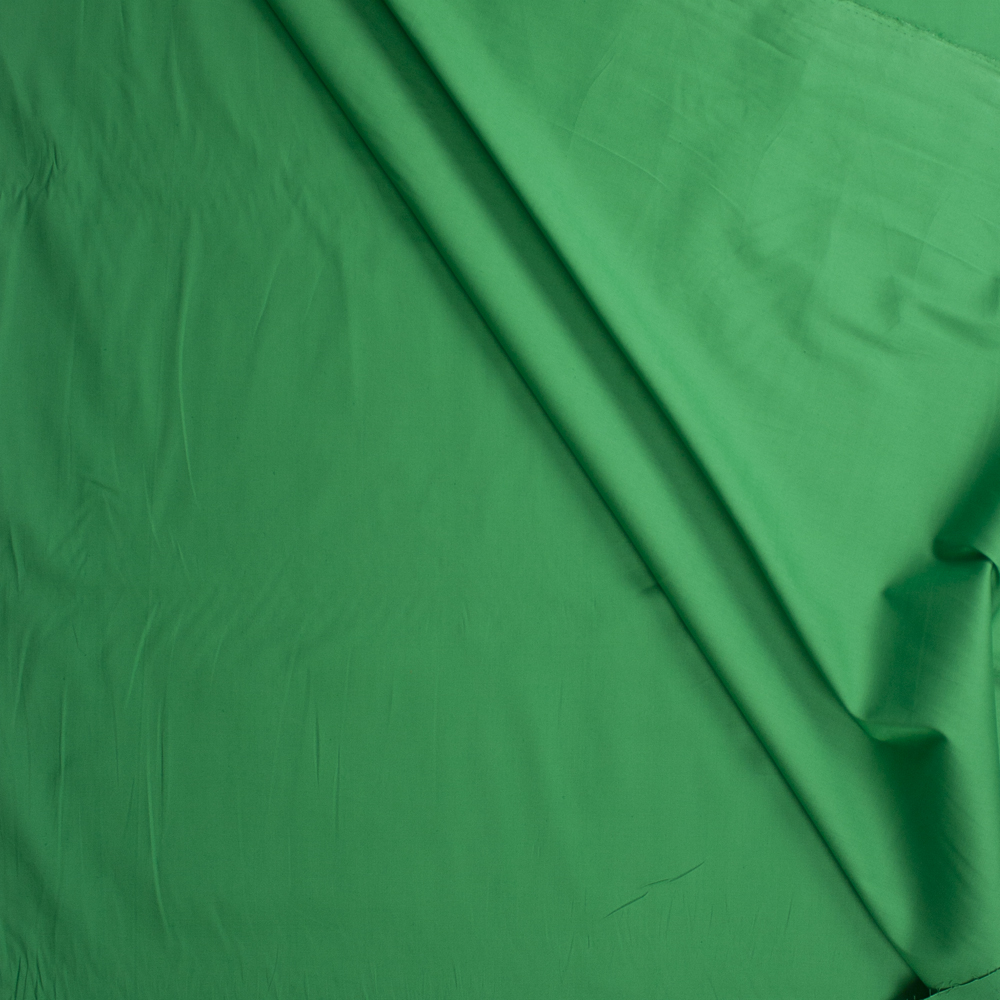 Bright Green Stretch Cotton Broadcloth Fabric By The Yard - Wide shot