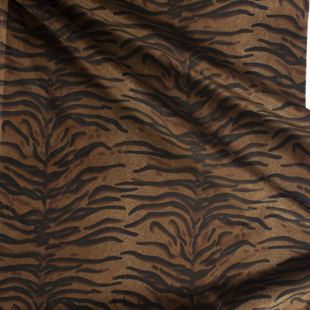 Tiger Print Cotton Velvet Fabric By The Yard - Wide shot