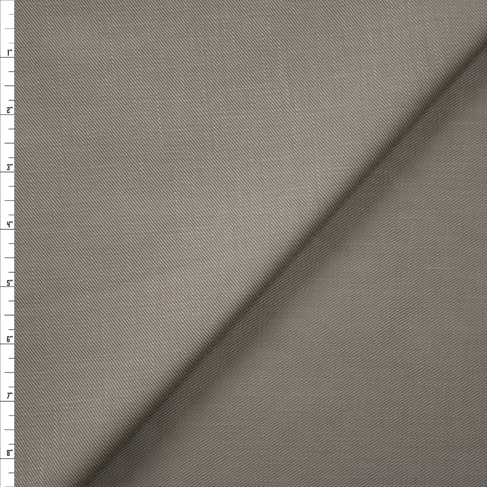 Taupe Slubbed Designer Heavy Cotton Twill Fabric By The Yard