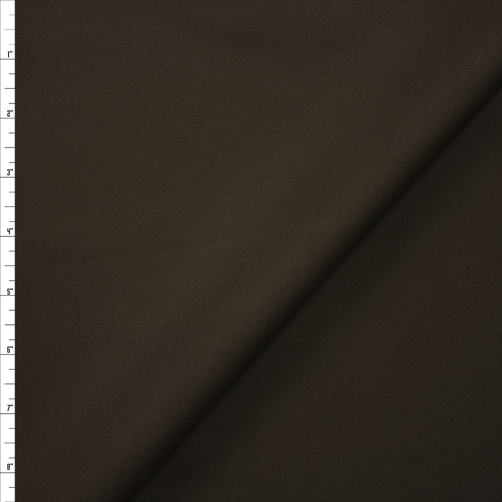 Rich Dark Brown Designer Cotton Twill Fabric By The Yard