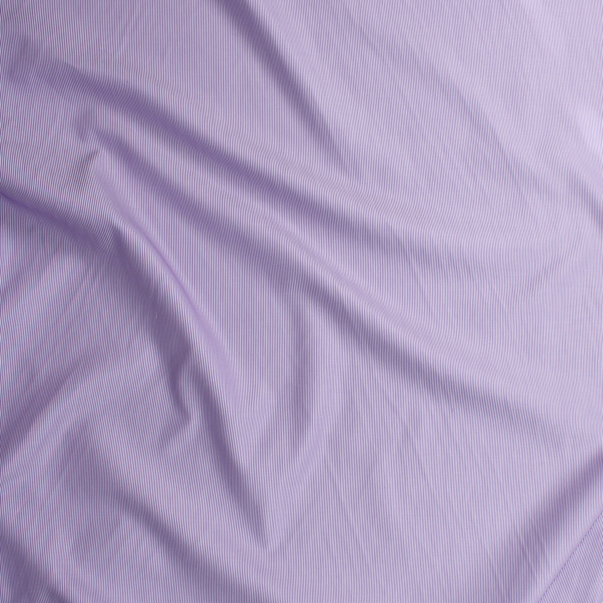 Lavender and White Textured Stripe Italian Shirting Fabric By The Yard - Wide shot