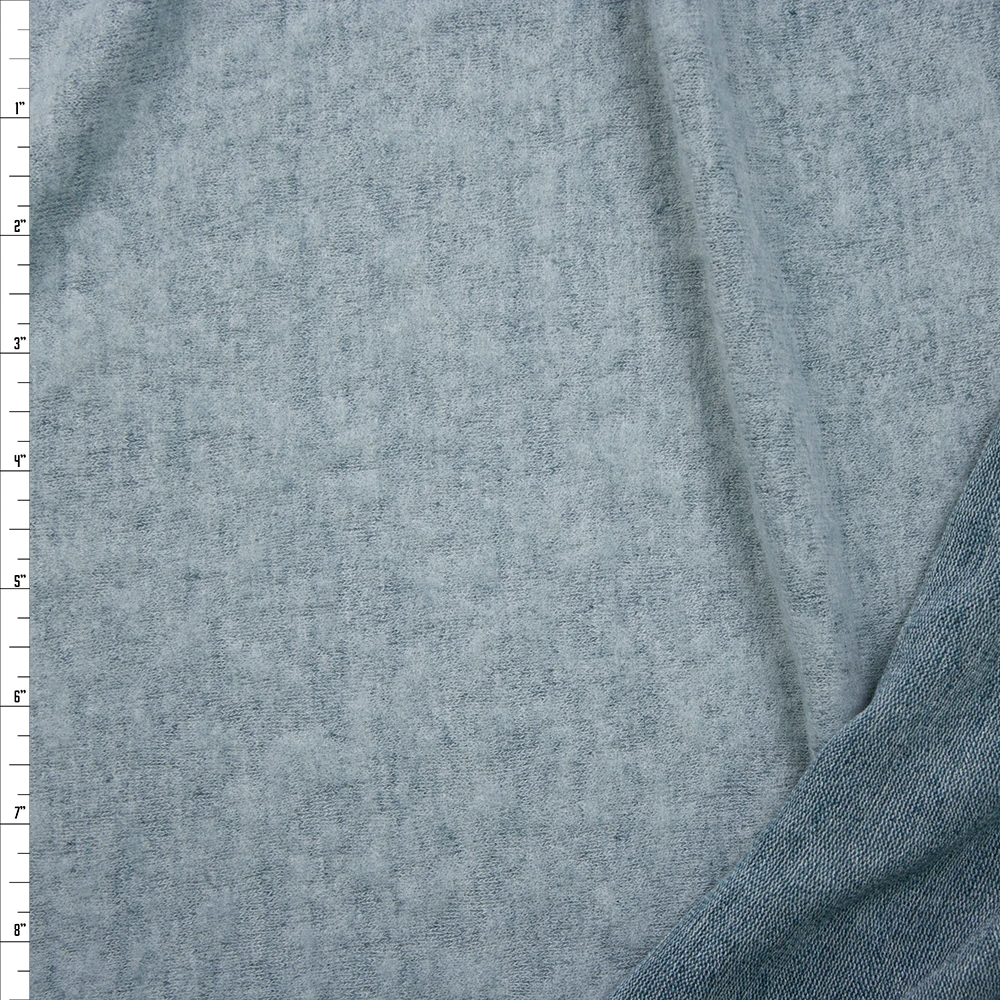 Teal Grey Soft Brushed Sweater Knit Fabric By The Yard