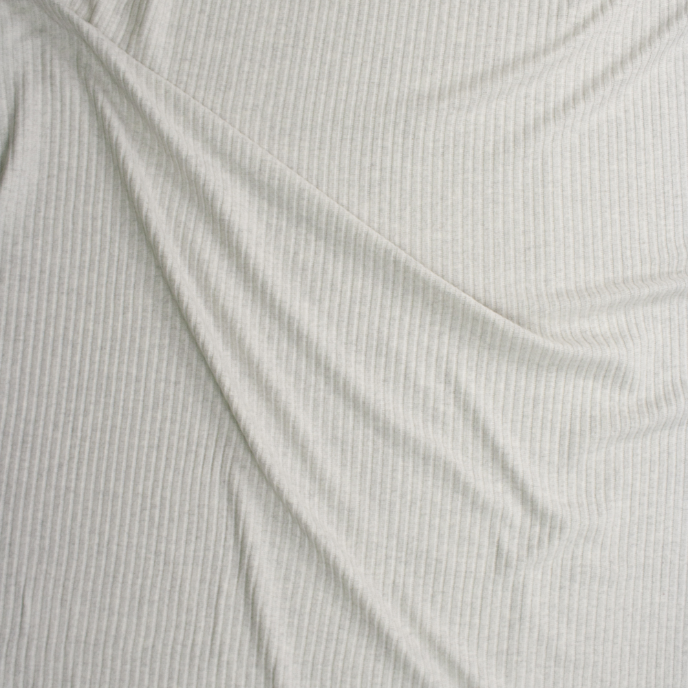 Light Grey Heather Brushed Wide Rib Midweight Sweater Knit Fabric By The Yard - Wide shot