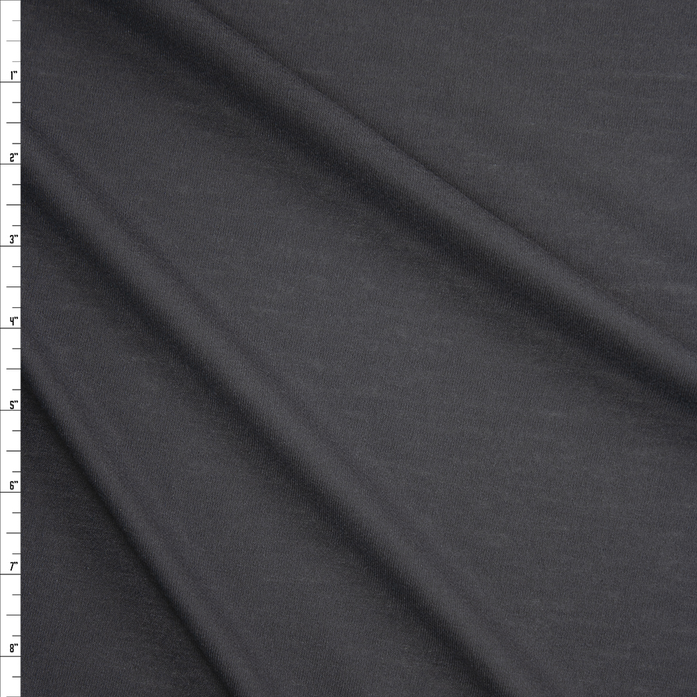 Dark Charcoal Lightweight Poly Jersey Knit Fabric By The Yard