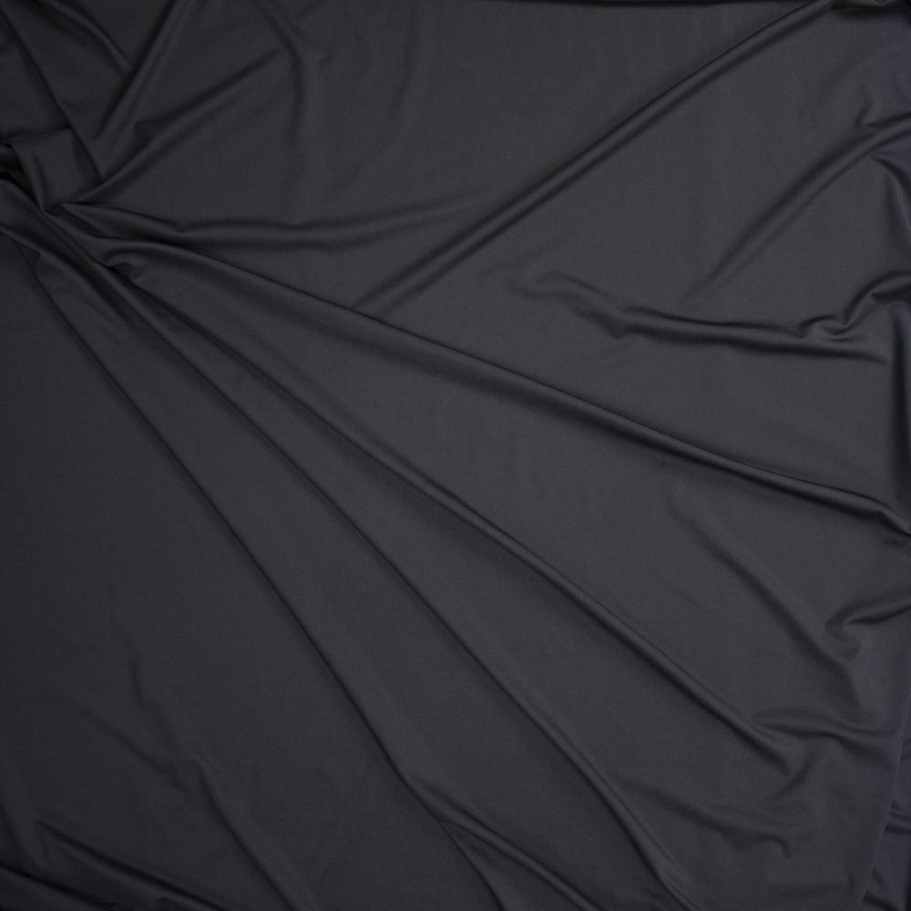Black Poly/Spandex Stretch Knit Fabric By The Yard - Wide shot