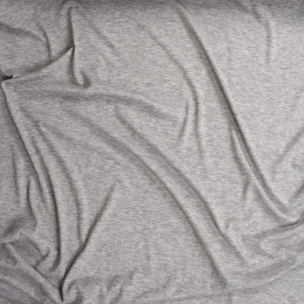 Heather Grey Midweight Designer Sweater Knit Fabric By The Yard - Wide shot