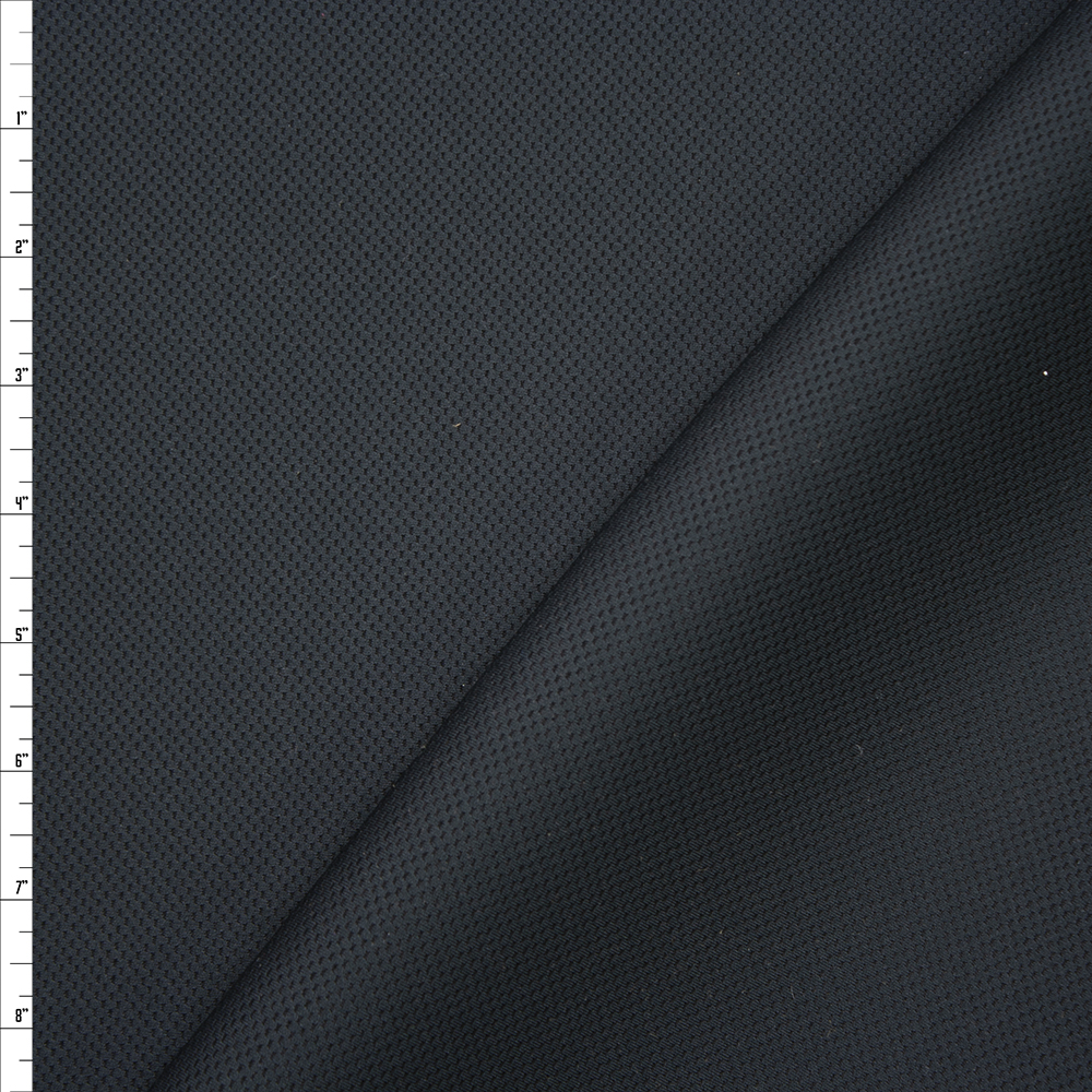 Black Perforated Texture Double Scuba Knit Fabric By The Yard