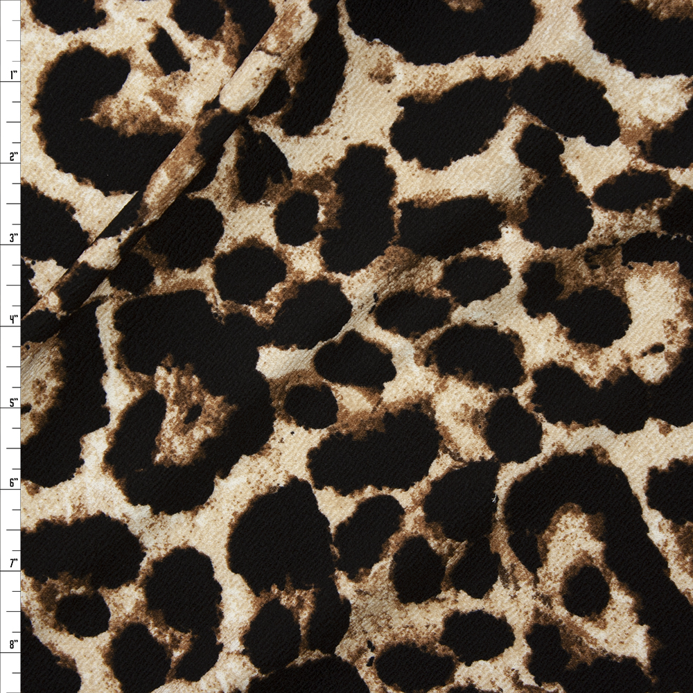 Leopard Crepe Liverpool Knit Fabric By The Yard