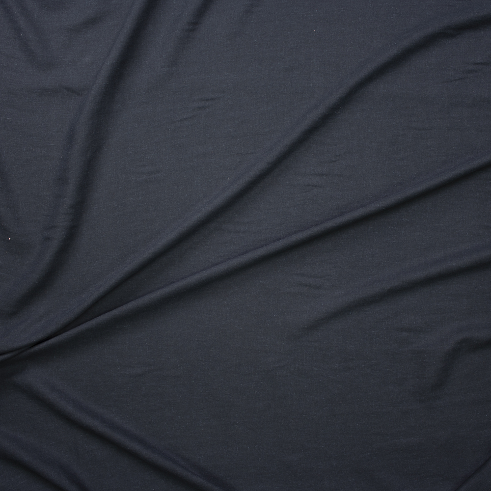 Dark Navy Rayon/Linen Blend Lightweight Twill Fabric By The Yard - Wide shot