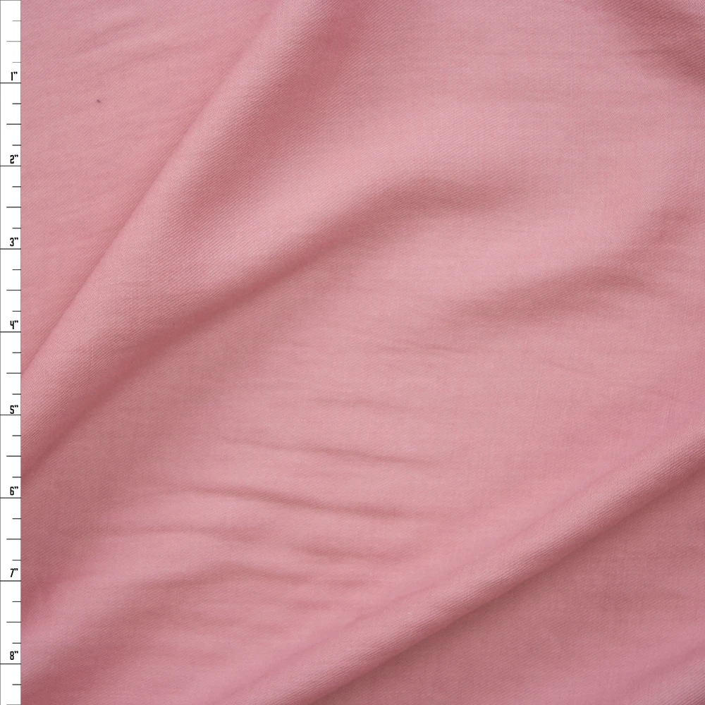 Dusty Pink Rayon/Linen Blend Lightweight Twill Fabric By The Yard