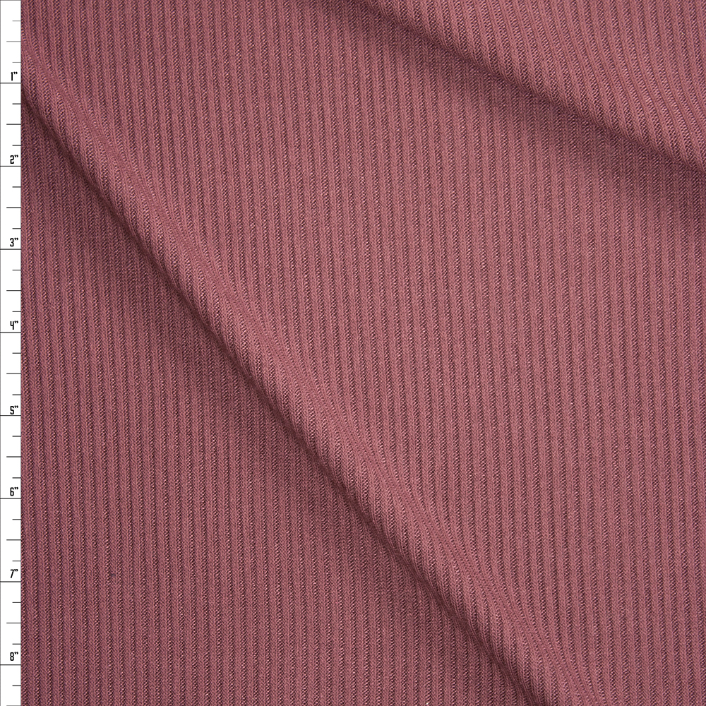 Dusty Brick Stretch Rib Knit Fabric By The Yard