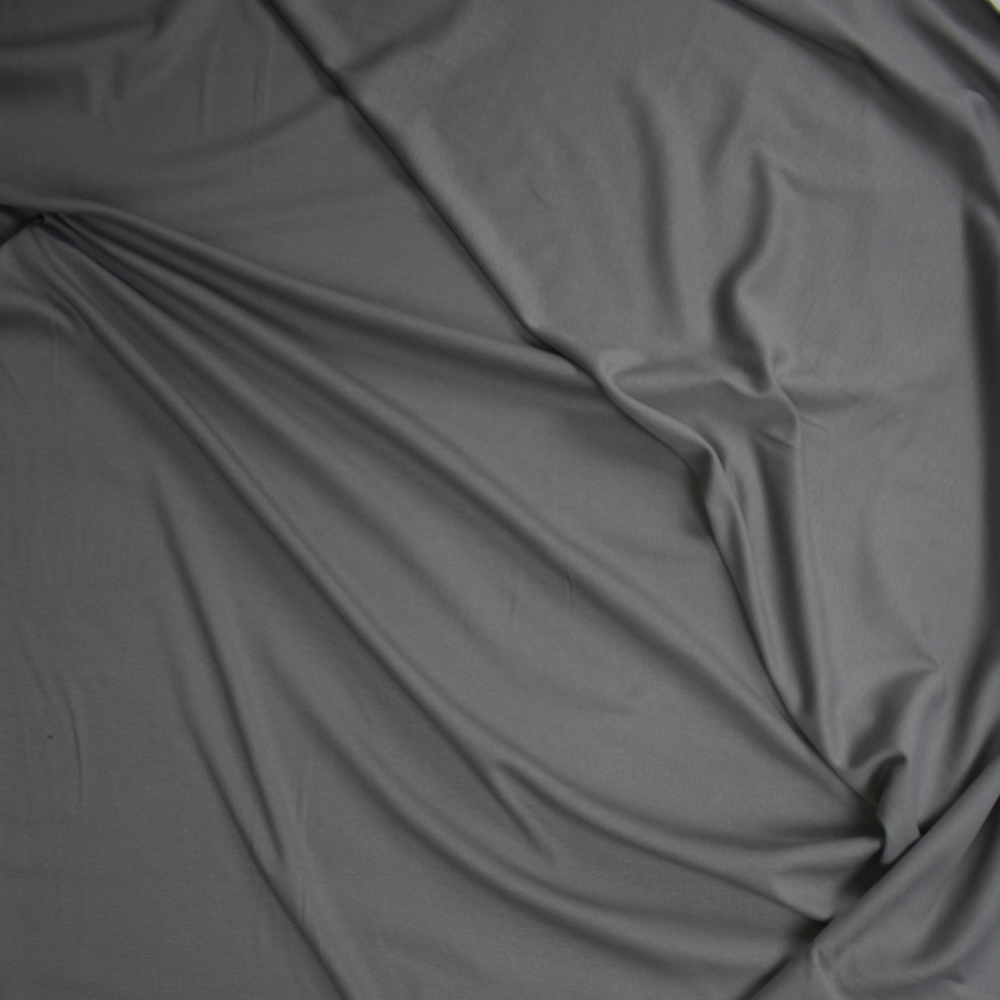 Solid Medium Grey Midweight Rib Knit Fabric By The Yard - Wide shot