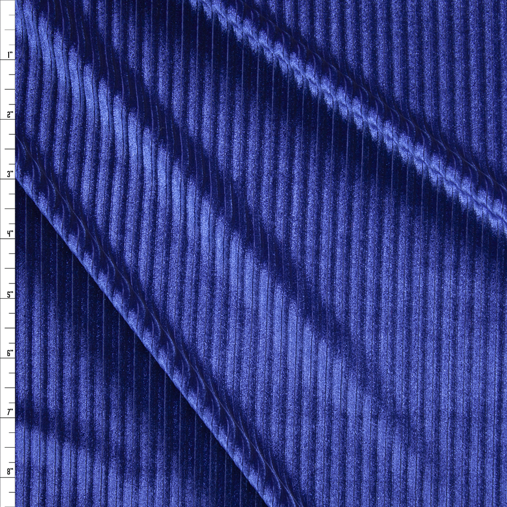 Royal Corded Stretch Velvet Fabric By The Yard
