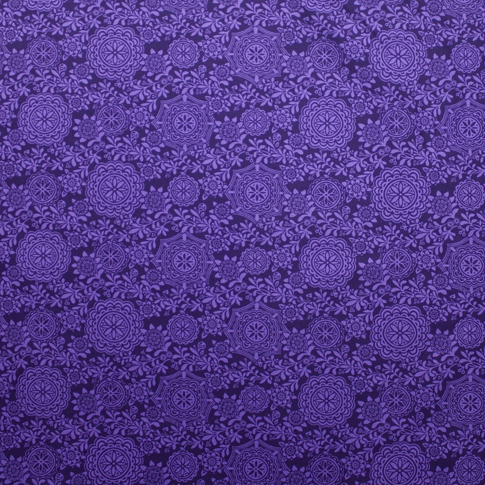 Rhapsody Medallion Plum Quilter’s Cotton Print from Boundless Fabrics Fabric By The Yard - Wide shot