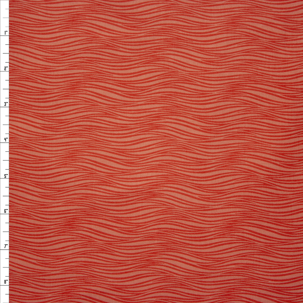 Fractals Orange Waves Quilter’s Cotton Print from Boundless Fabrics Fabric By The Yard