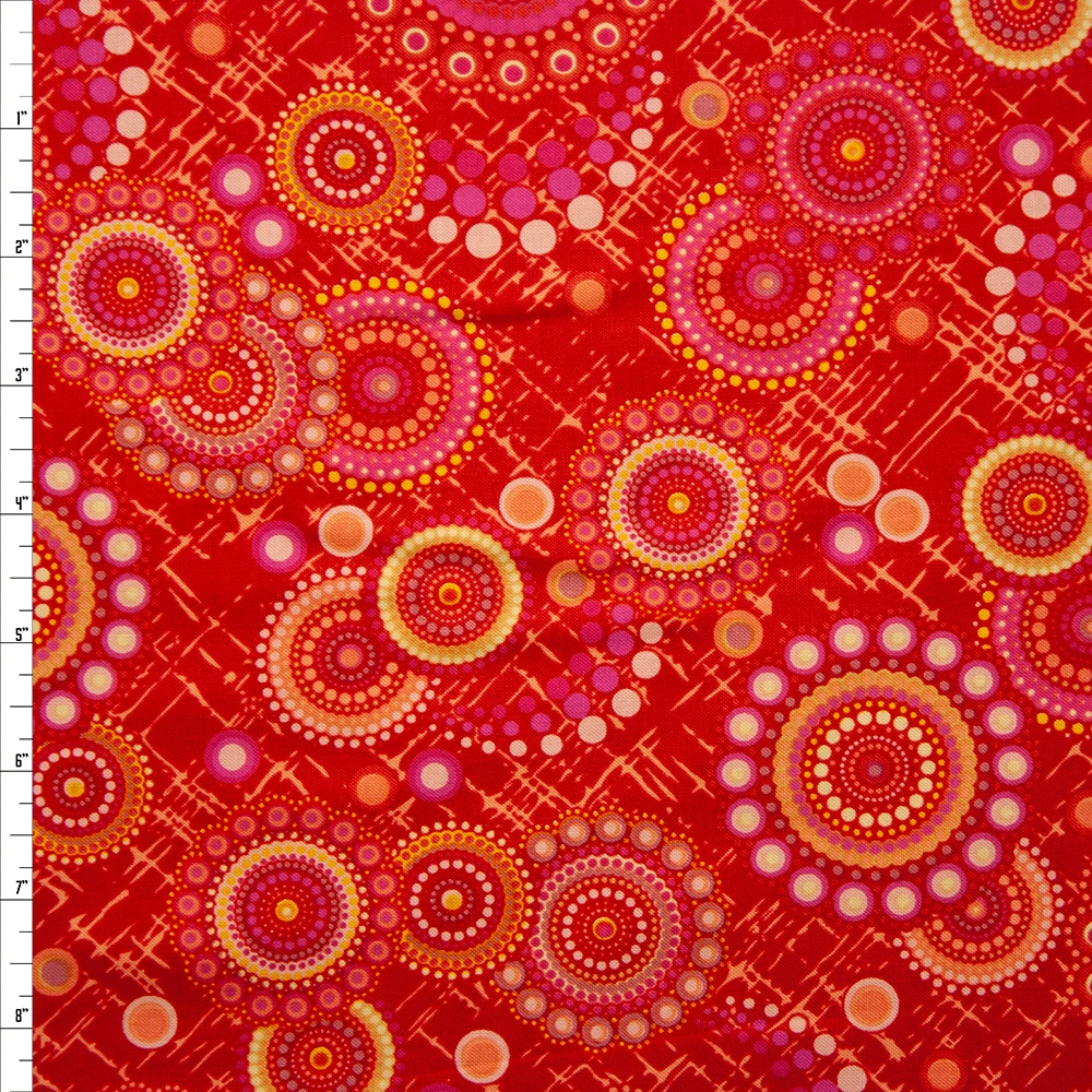 Rhapsody Dots Red Quilter’s Cotton Print from Boundless Fabrics Fabric By The Yard