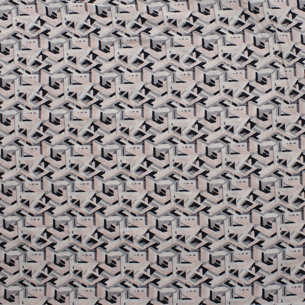 Via Geometric Brushstroke Blush and Grey Quilter’s Cotton Print from Boundless Fabrics Fabric By The Yard - Wide shot