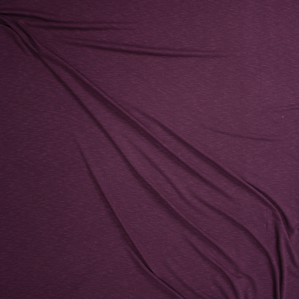 Plum Slubbed Stretch Sweater Knit Fabric By The Yard - Wide shot