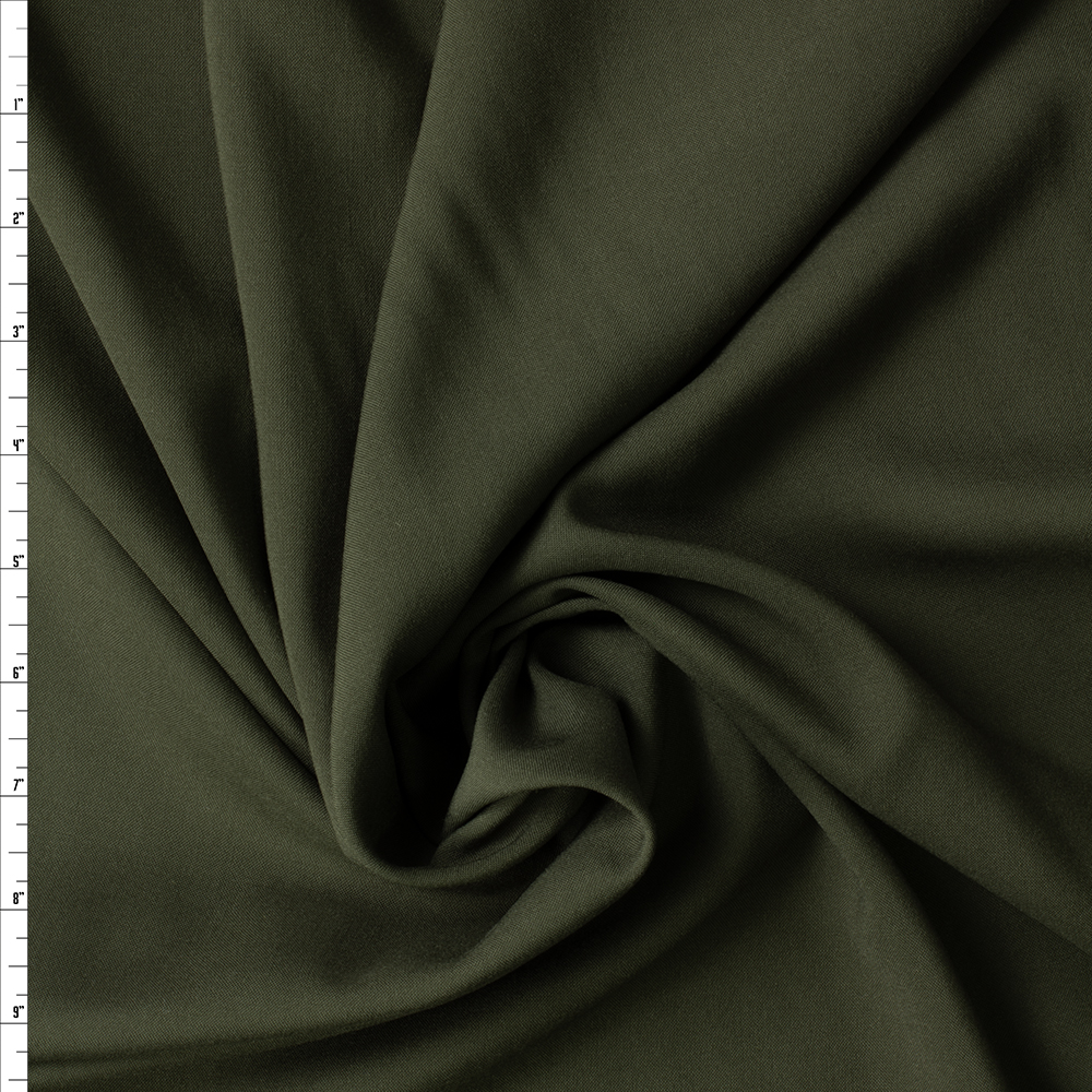 Olive Green Rayon Challis