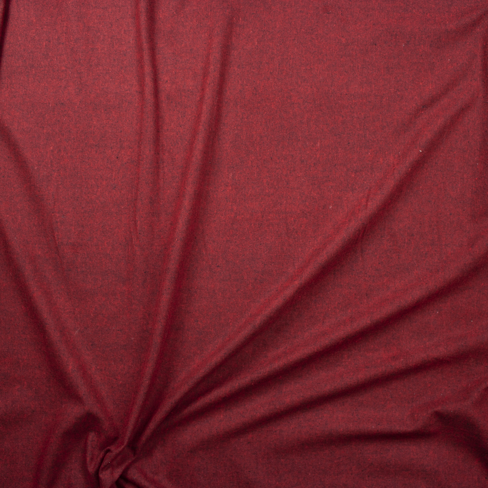 Red and Black Twill Weave Midweight Flannel Fabric By The Yard - Wide shot