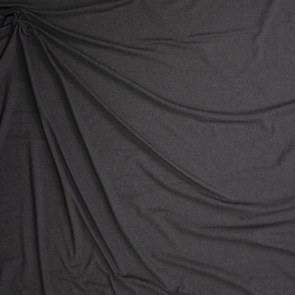 Heather Charcoal Double Brushed Poly/Spandex Knit Fabric By The Yard - Wide shot