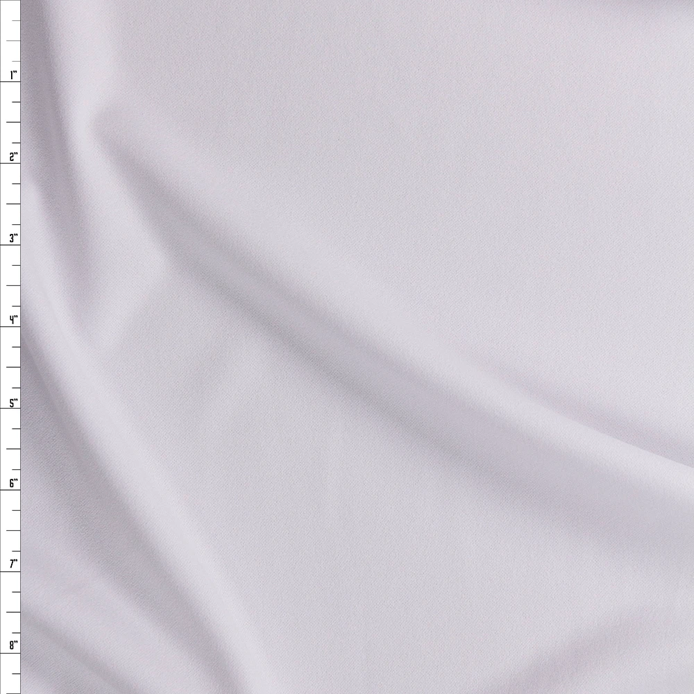 White Stretch Crepe Knit Fabric By The Yard