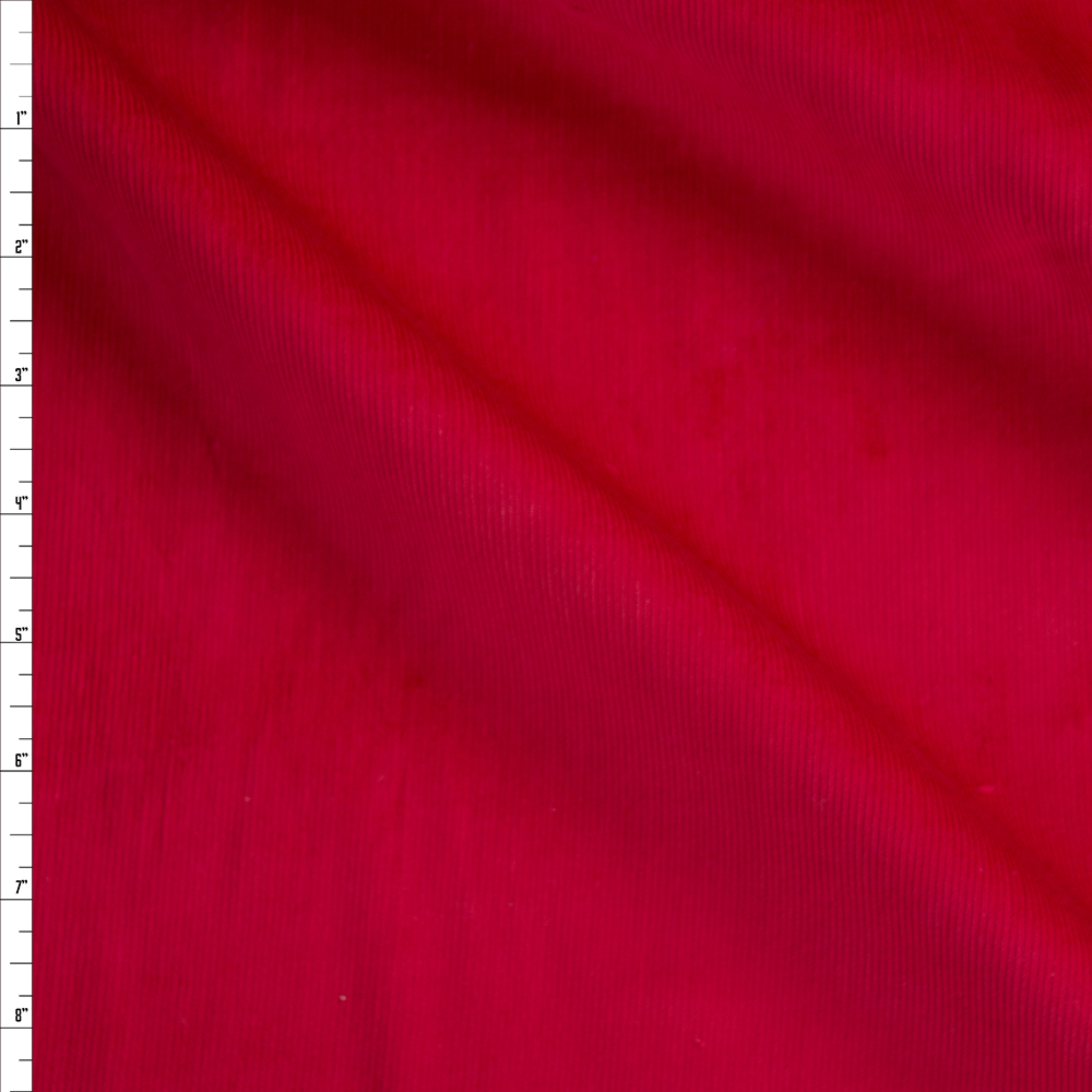 Basic Red Baby Wale Corduroy Fabric By The Yard
