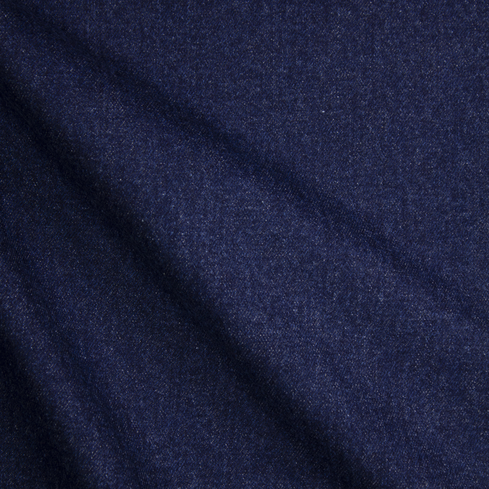 Deep Indigo Blue Washed Denim Fabric By The Yard - Wide shot