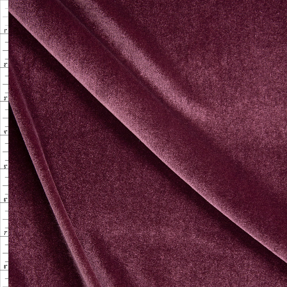 Cali Fabrics Deep Rose 4-way Stretch Velvet Fabric by the Yard