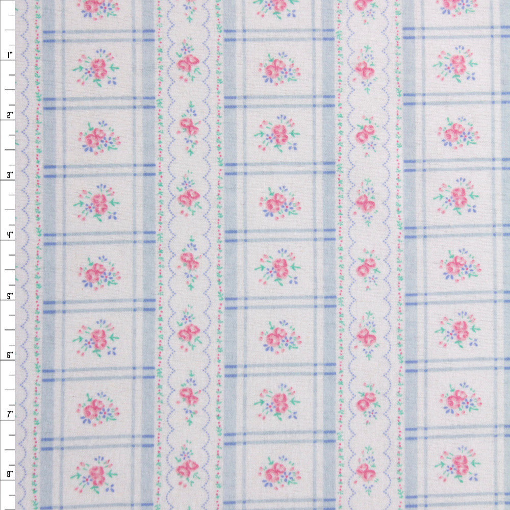 Cali Fabrics Pink on Pink Floral Double Nap Cotton Flannel Fabric