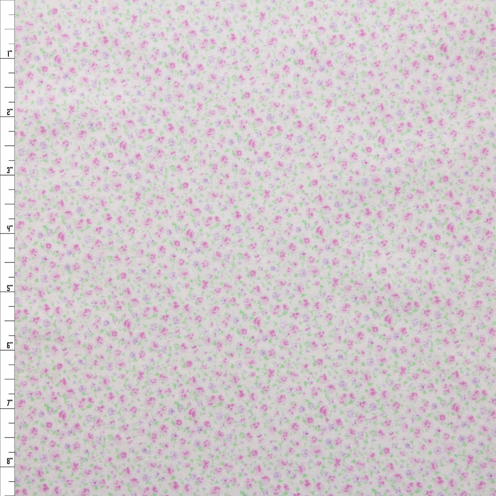 Cali Fabrics Pink on Pink Floral Double Nap Cotton Flannel Fabric by the  Yard