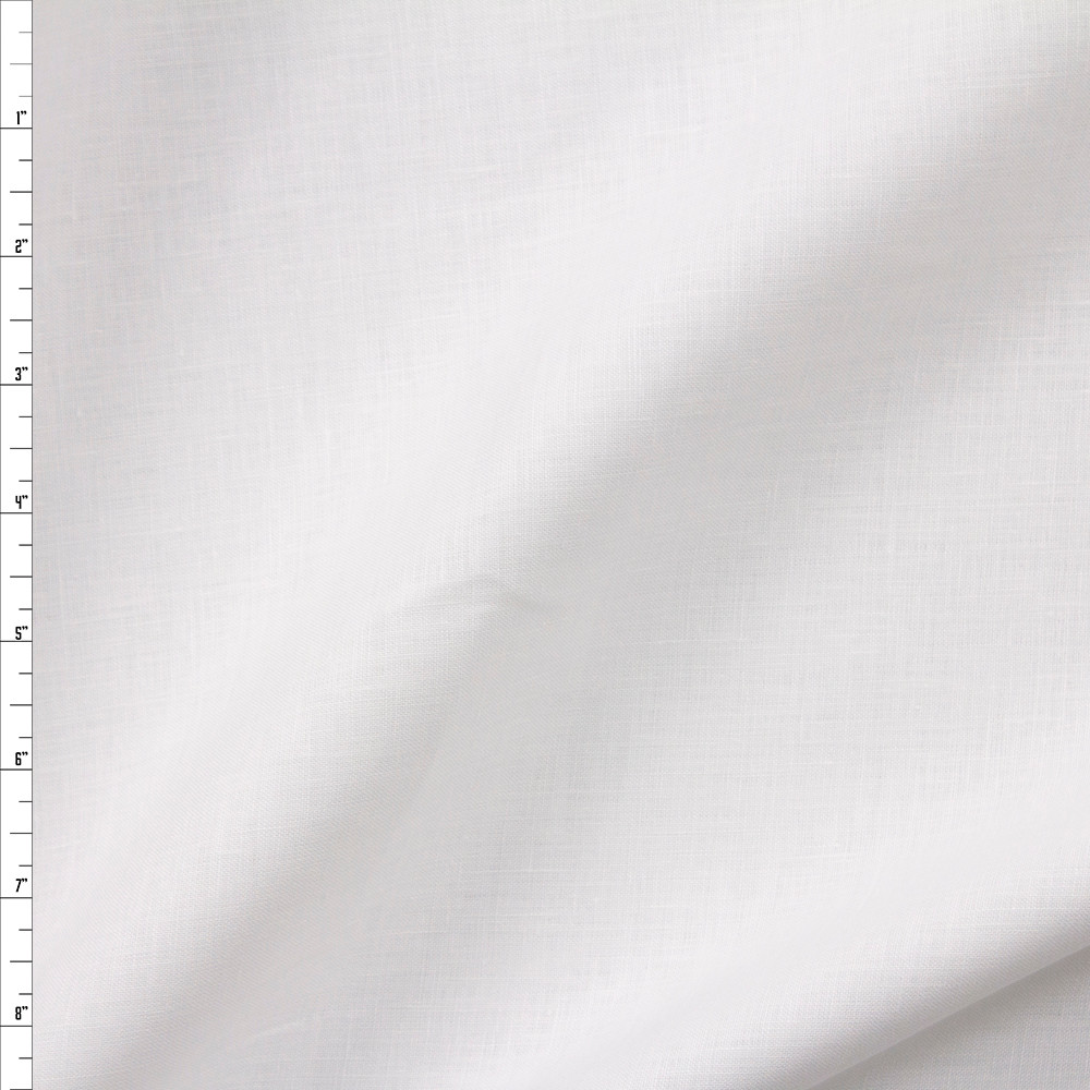 Cali Fabrics Optic White Designer Linen Fabric by the Yard